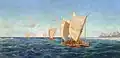 Departure of the six canoes from Raratonga for New Zealand (1906)