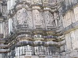 Various sculptures depicting Shiva and Parvati