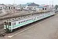 A lineup of withdrawn KiHa 141 series cars at Naebo Works in August 2012, including KiHa 142-201