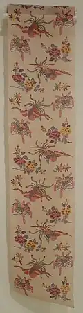 A length of tanmono dyed in the bingata style
