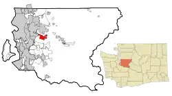 Location of Issaquah, Washington