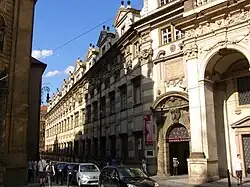 Entrance to the building from Křižovnická street.