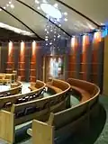 Kol Shofar's sanctuary facing the Ark and Ner Tamid
