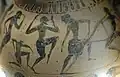 550–540 B.C. Men dancing.