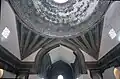 View of the dome transition, with the arch of the iwan visible below it