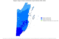 Image 18Köppen climate classification zones of Belize. (from Geography of Belize)