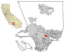 Location of Monterey Park in Los Angeles County, California