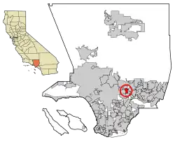 Location of San Gabriel in Los Angeles County, California