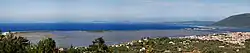 Panoramic view of Lefkada City Lagoon, Lefkada Isl., Ionian Islands Prefecture, Greece.