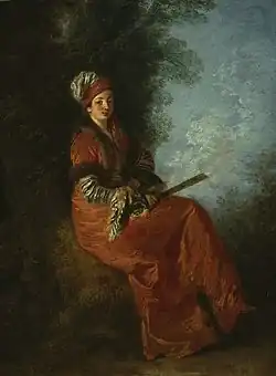 Watteau, The Dreamer, c. 1712–1717, oil on panel; Art Institute, Chicago