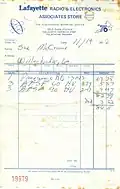 Bicentennial sales slip