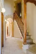 Staircase leading to the upper floor.