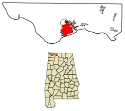 Location of Florence, Alabama