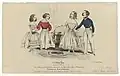 Fashion plate of young girl's and young boy's costumes, 1841