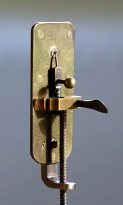 Image 33Replica of Antonie van Leeuwenhoek's microscope of the 1670s (from History of medicine)