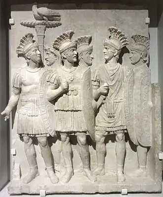 The Praetorians Relief showing an aquila from the destroyed Arch of Claudius in Rome.