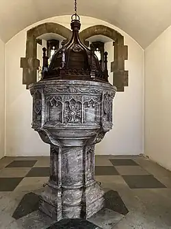 Font designed by Leonard Shuffrey at St Peter's Church, Ealing