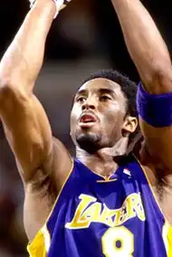 Kobe Bryant prepares to shoot a free throw
