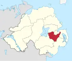 Lisburn and Castlereagh shown within Northern&nbsp;Ireland