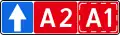 Number and direction of the road