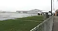 Airport tarmac and hangars