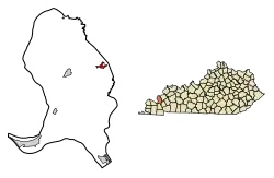 Location of Salem in Livingston County, Kentucky.