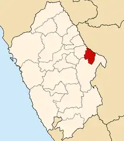 Map of the region showing the province in the east