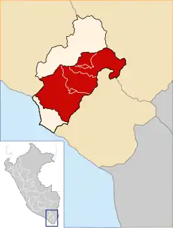 Location of Mariscal Nieto in the Moquegua Region