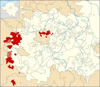 Saxony-Eisenach around 1680 (without the county of Sayn-Altenkirchen)