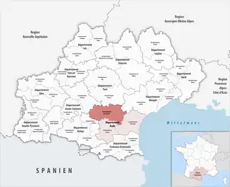 Location within the region Occitanie