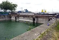Fishing in a former dry dock
