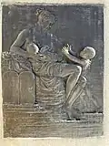 Love God, Love Man Bas Relief Plaque on the plinth of the Theodore Parker Sculpture