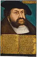 Lucas Cranach the Elder, Portrait of John I of Saxony, 1533.