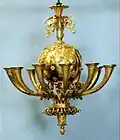 Chanelier in the gallery of the Château-Neuf, c. 1811, gilded bronze, Feuchère, Mobilier National