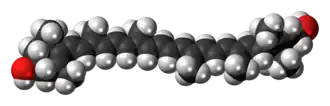 Space-filling model of lutein