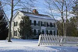 The Luther B. Ranney Farmhouse, a historic site in the village