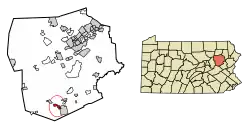 Location of West Hazleton in Luzerne County, Pennsylvania
