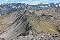 Mount Guinevere left skyline and Mount Lancelot right skyline