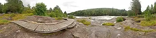 The area surrounding the rock carvings