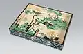 Square Dish with Spring Flowers by Ogata Kenzan (1663-1743)