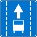 Start of a bus lane (Mongolia)