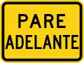 W3-1a Stop sign ahead (plate, text only)