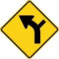 W1-10L Curve with side road (left)