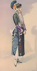 Traditional dress of a woman from the Roumlouki, by Nicolas Sperling