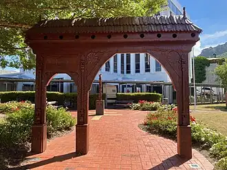 Magyar Millennium Park carved gate, 2022