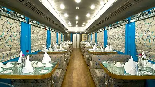 Interior of the Maharaja Restaurant onboard