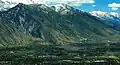 Northwest aspect of Mahogany Mountain rises above the city of Alpine, Utah