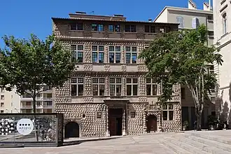 The sixteenth century Maison Diamantée now houses municipal offices