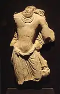 Male torso, Subashi (western area), Xinjiang, China, end of 6th-early 7th century CE, Guimet Museum (MG 23751)