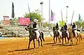 Malik Ata leading Pakistan tent pegging team at Sudan 2014